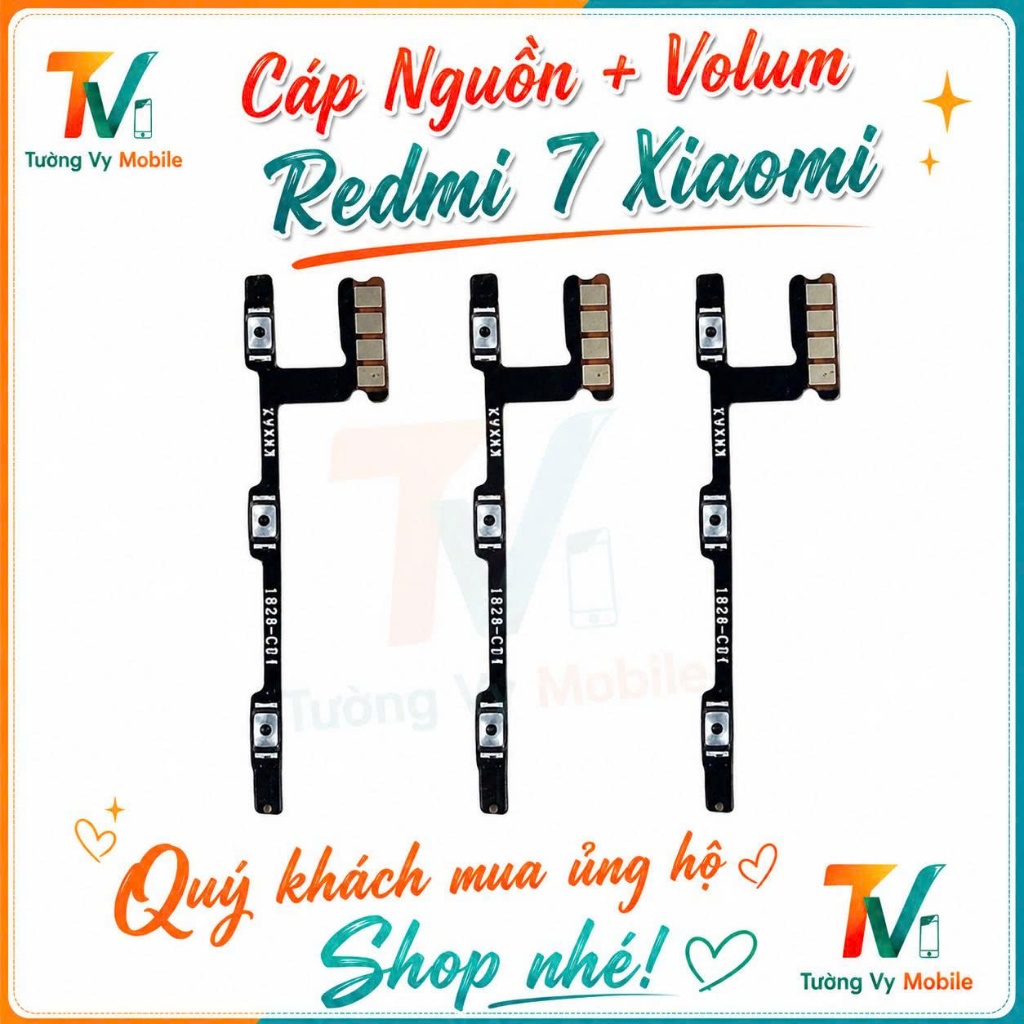 cáp Nguon+ Volum Xiaomi Redmi 7