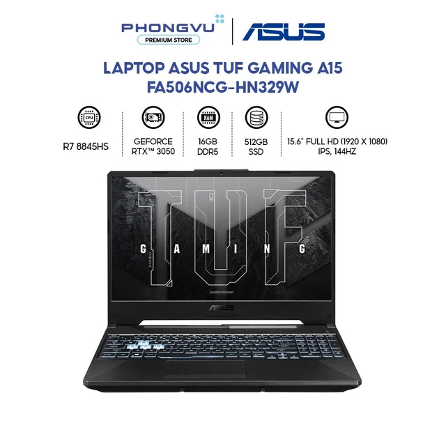 Laptop Gaming Asus TUF A15 FA506NCG-HN329W - Ryzen 7 8845HS - RAM 16GB - 512GB SSD - BH 24 tháng