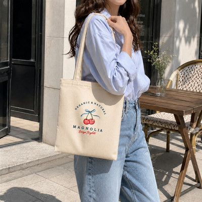 Túi Tote Loza hình nơ và cherry kích thước 33x37 có ngăn phụ và khóa khéo đựng vừa A4 Loza TOTE25