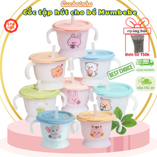 Cốc tập uống nước Mumbebe cho bé ăn dặm 3 giai đoạn, Cốc tập hút chống sặc, an toàn cho bé