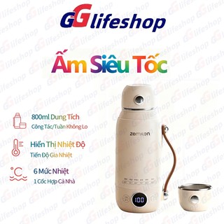 Ấm Đun Nước Cầm Tay 800ML, Inox 316, 6 Mức Nhiệt Độ, 550W Đun Nhanh, Giữ Nhiệt Dài, Tiện Lợi Du Lịch