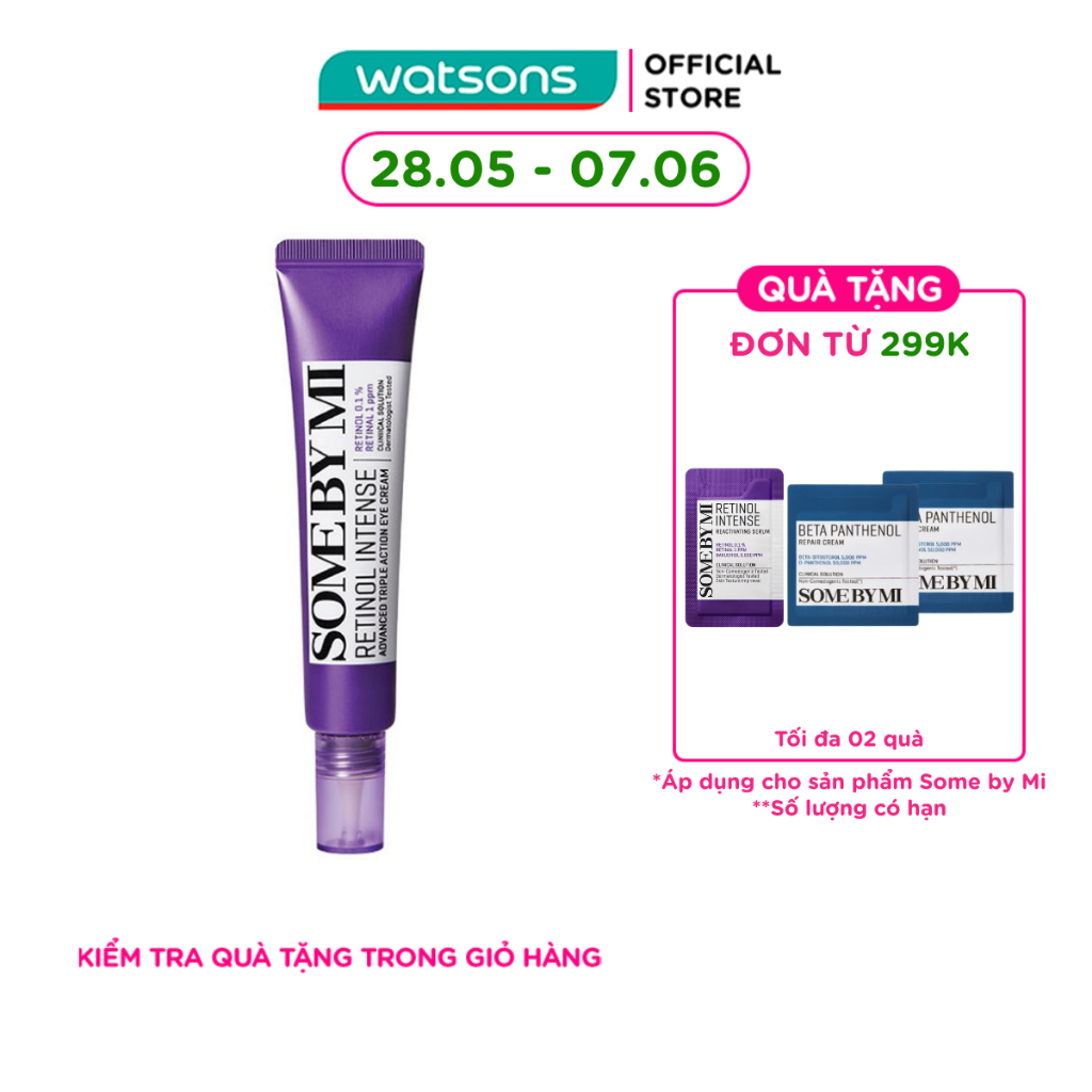 Kem Mắt Some By Mi 0.1% Retinol Intense Advanced Triple Action Eye Cream 30ml