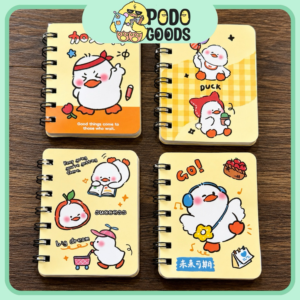 NB01 - Sổ tay A7 con vịt 4 mẫu - Podogoods_