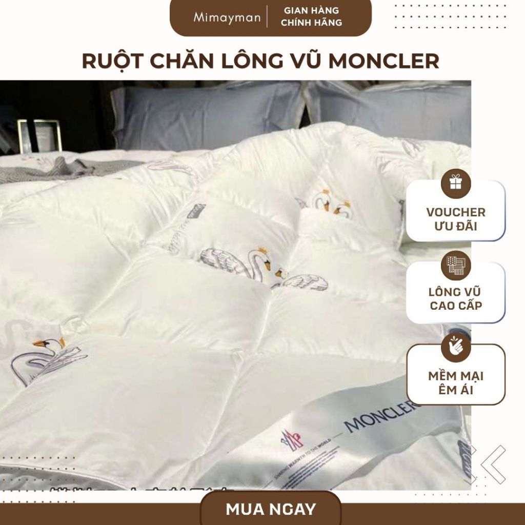 Ruột Chăn Lông Vũ Moncler Cao Cấp - Ruột Chăn Siêu Nhẹ Giữ Nhiệt Hoàn Hảo, Vỏ Bọc Cotton Cao Cấp Tho