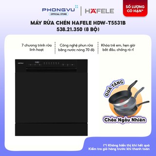 [Shopee Lắp Đặt 0Đ HN HCM] Máy rửa chén Hafele (8 bộ) - Rửa nước nóng 70°C - Sấy Extra Dry - Bảo hành 36th