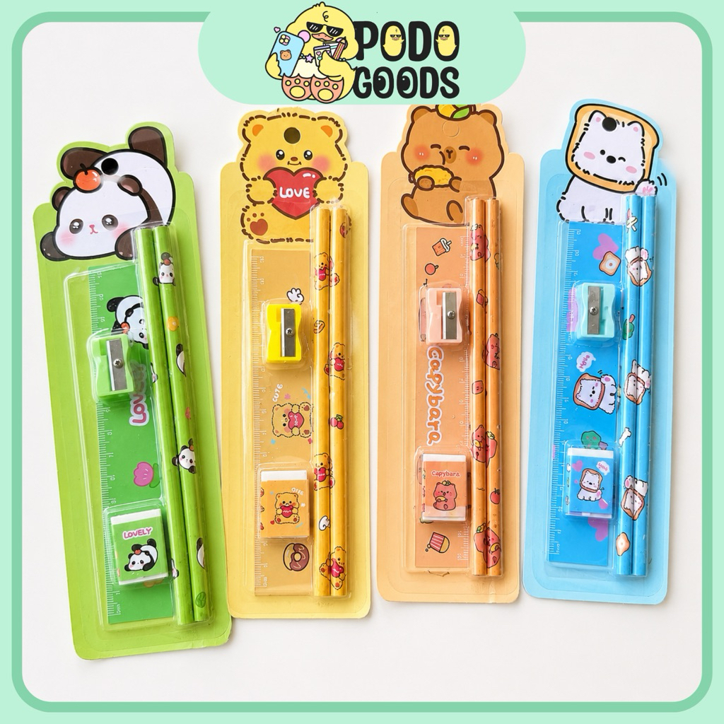 LK02 - Bộ đồ dụng học tập Hangsu 5 món - Podogoods_
