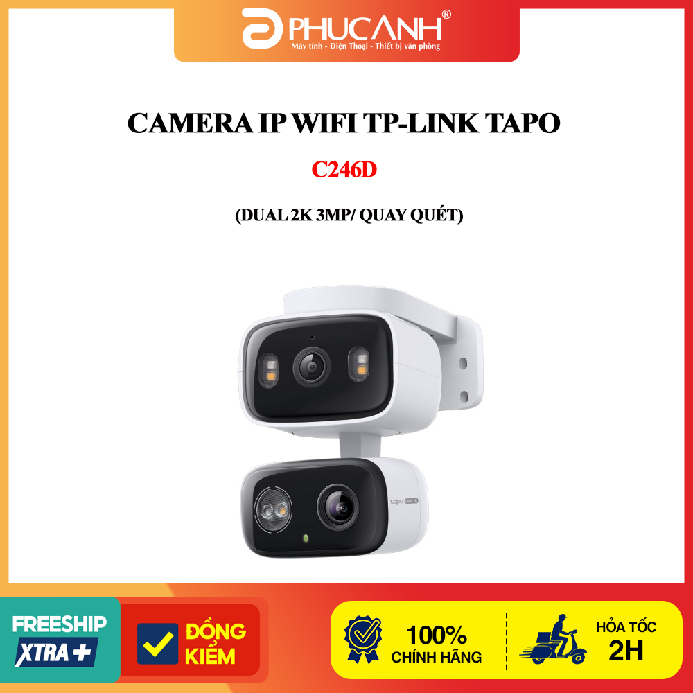 Camera ip wifi TP-Link Tapo C246D (Dual 2K 3MP, Quay quét) - Hàng chính hãng, bảo hành 24 tháng