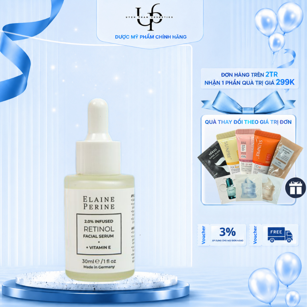 [Công Ty] ELAINE PERINE 2% Infused Retinol Facial Serum + Vitamin E – Serum Retinol 30ml