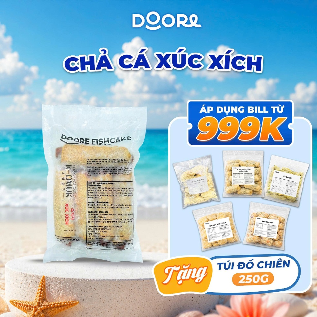 (Chỉ Hỏa Tốc) Chả Cá Xúc Xích Hàn Quốc 500g (10 Que) – Odeng Dai Ngon Chuẩn Vị