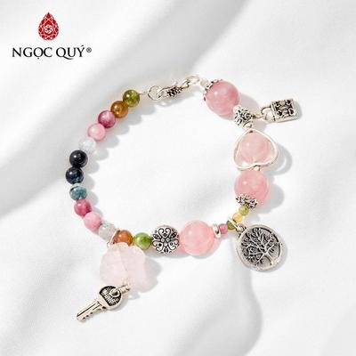 Vòng tay đá Thạch anh tự nhiên phối charm - Mẫu VC0841 - Ngọc Quý
