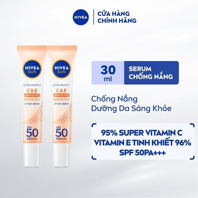Combo 2 Serum Chống Nắng NIVEA SUN SPF50 PA++++ 30 ml - Kiềm Dầu/ Nâng Tone/ Dưỡng Sáng Da- 86014/86060/98318x2