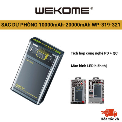 Pin sạc dự phòng  , 319/321 cao cấp – Sạc nhanh 22.5W, pin dung lượng lớn 20.000mAh, màn hình LED kỹ thuật số