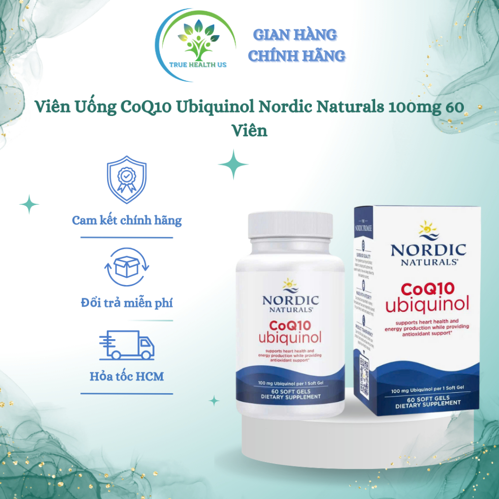 Viên Uống CoQ10 Ubiquinol Nordic Naturals 100mg 60 Viên Chính Hãng