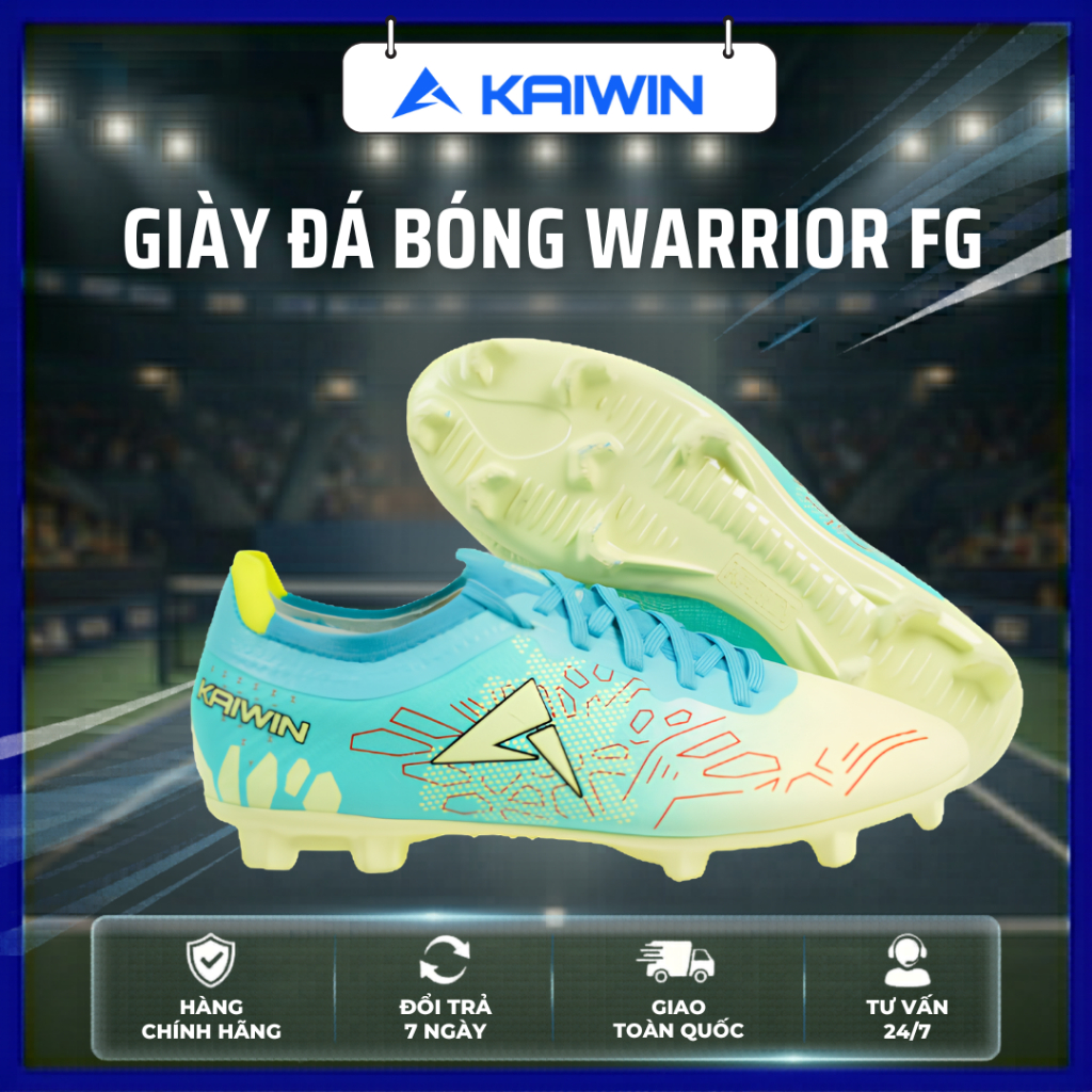 Giày Đá Bóng Kaiwin WARRIOR FG Ôm Chân Thoáng Khí, Công Nghệ Matrix 4D Không Trơn Trượt Thương Hiệu 