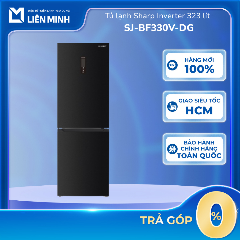 SJ-BF330V-DG - Tủ Lạnh Sharp Inverter 323 Lít SJ-BF330V-DG [SHIP 0Đ HCM]