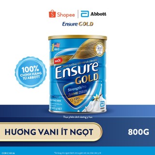 [HANNAH LIVE] Sữa bột Ensure Gold Abbott hương vani ít ngọt 800g