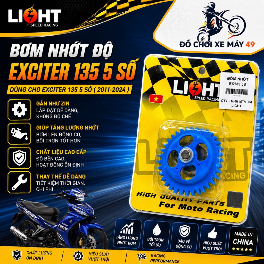 Bơm Nhớt Exciter 135 5 Số Light Speed >>>>