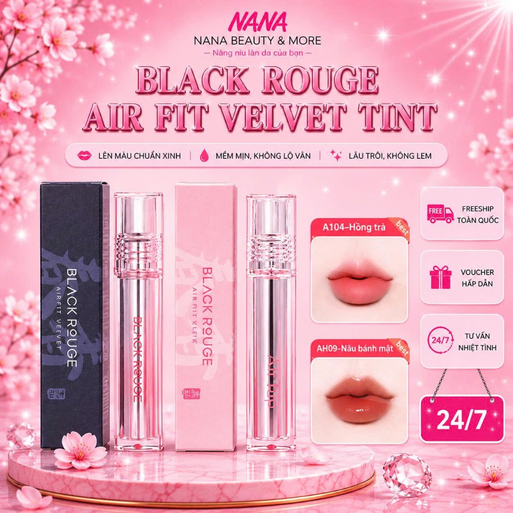 Son Kem Black Rouge Air Fit Velvet Lite - 4.2g - Nana Shop