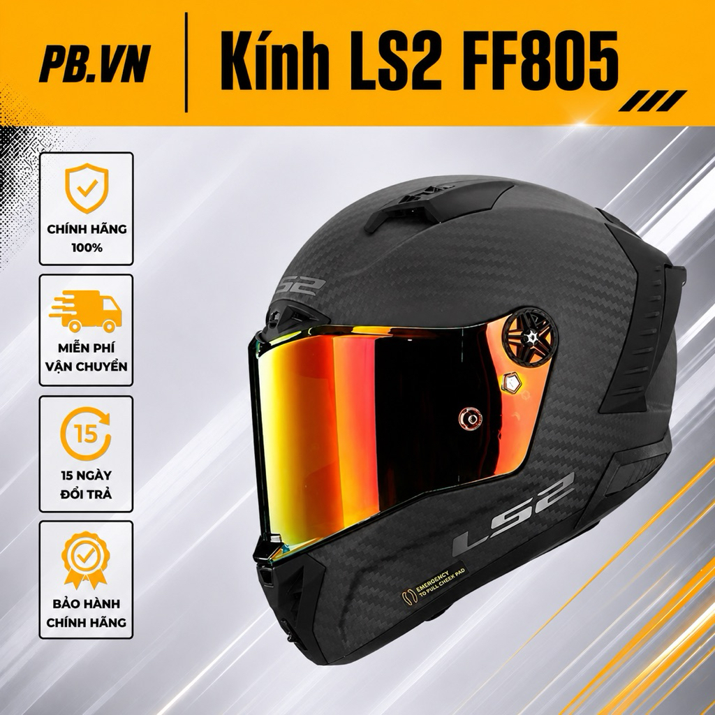 Kính Mũ Bảo Hiểm LS2 FF805 Tráng Gương Đa Sắc – Chống Chói, Chống UV, Chính Hãng