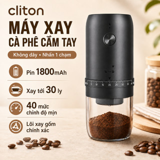 Cliton Máy Xay Cà Phê Điện Máy xay cà phê hạt tốc độ cao Không Dây Di Động 40 Cấp Độ Pin 1800mAh Cho Nhà