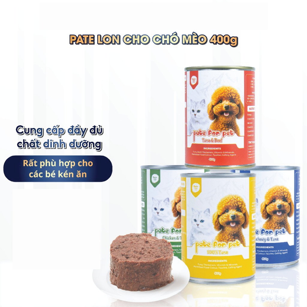 Pate Cho Mèo Chó 400G Dành Cho Mọi Lứa Tuổi Giúp Các Bé Kén Ăn Bổ Sung Đầy Đủ Dinh Dưỡng MASTERCARE