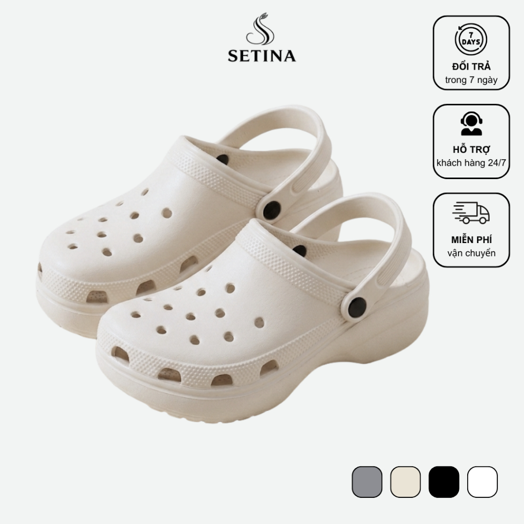 [Tặng Charm Random] [SETINA] Dép Sục Nữ EVA Classic Giày Clog Êm Nhẹ Thoáng Khí Chống Trơn Trượt Đi Học Đi Chơi EVC100