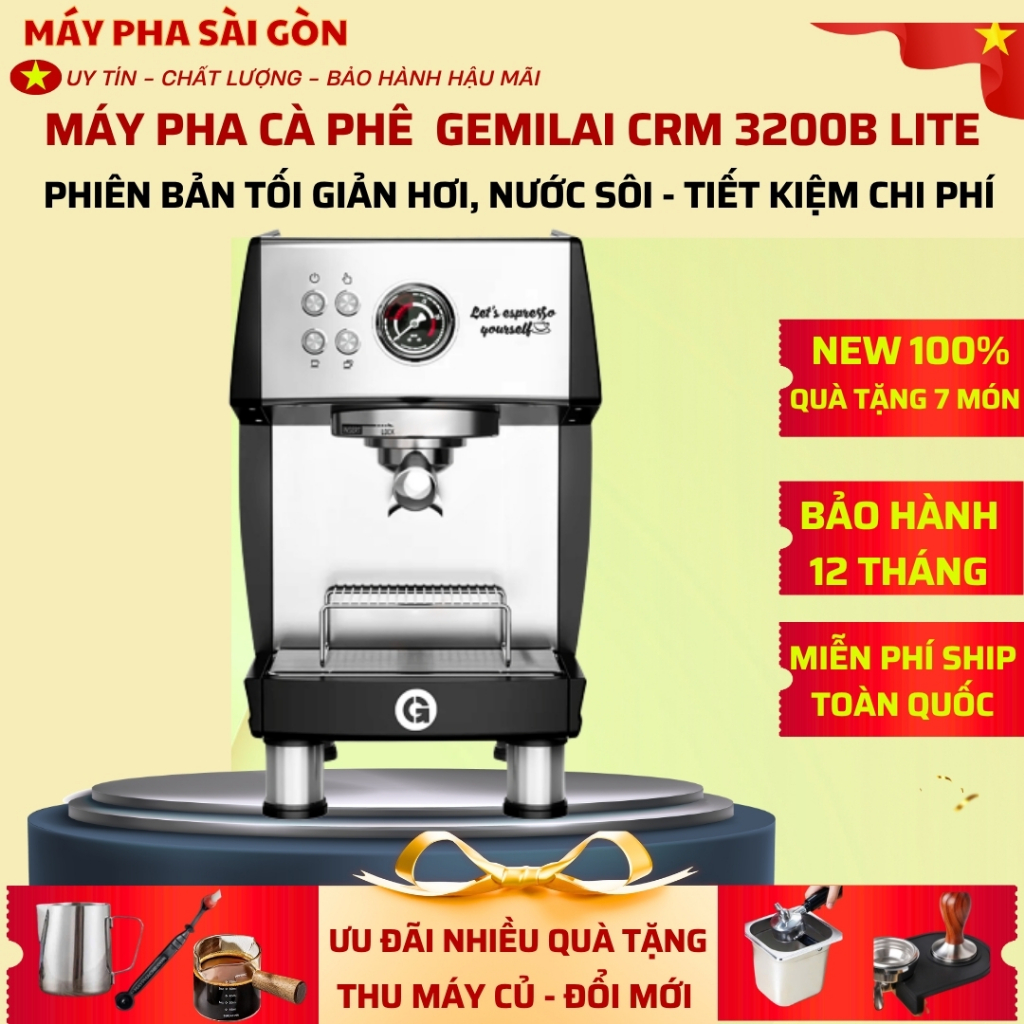 [ HCM ] Hỏa Tốc - Máy pha cafe Gemilai CRM 3200B lite - 150 ly/ngày - Phiên bản 2026 Tiết Kiệm chi p
