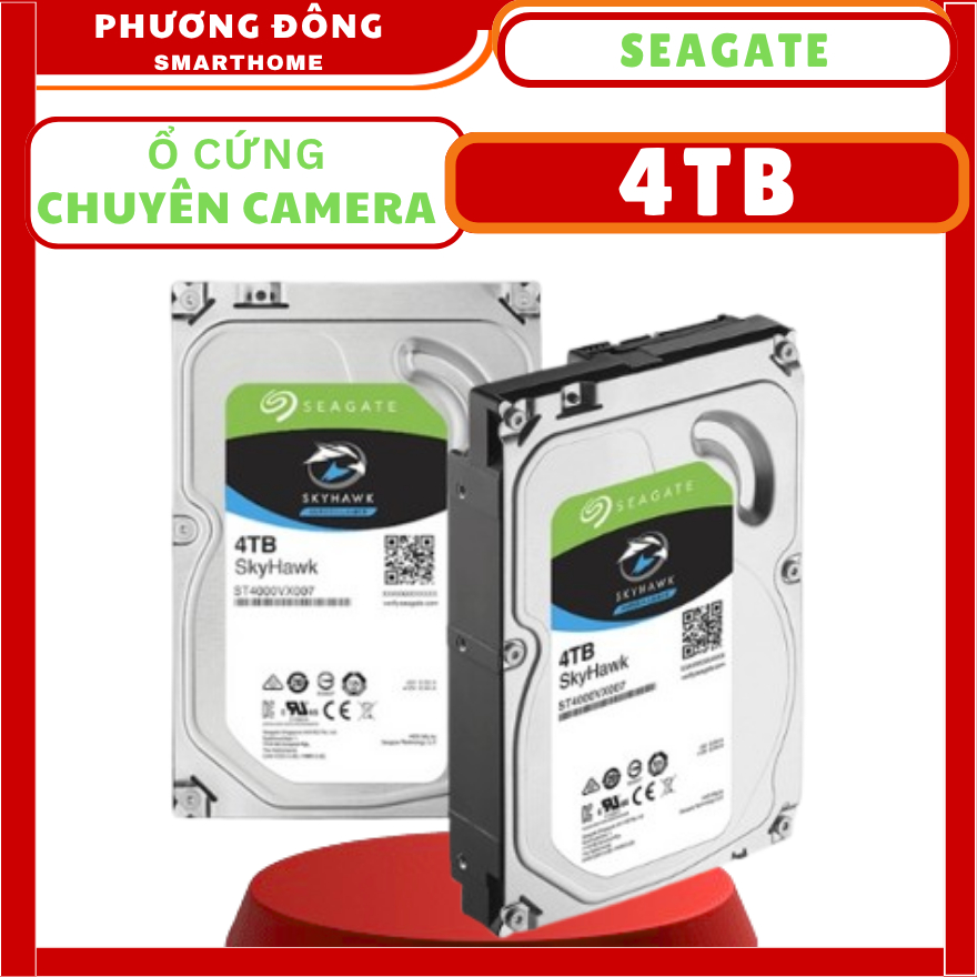 [CHÍNH HÃNG] Ổ CỨNG CHUYÊN DỤNG CHO CAMERA SEAGATE SKYHAWK 4TB /2TB /1TB - GHI LIÊN TỤC, DUNG LƯỢNG 