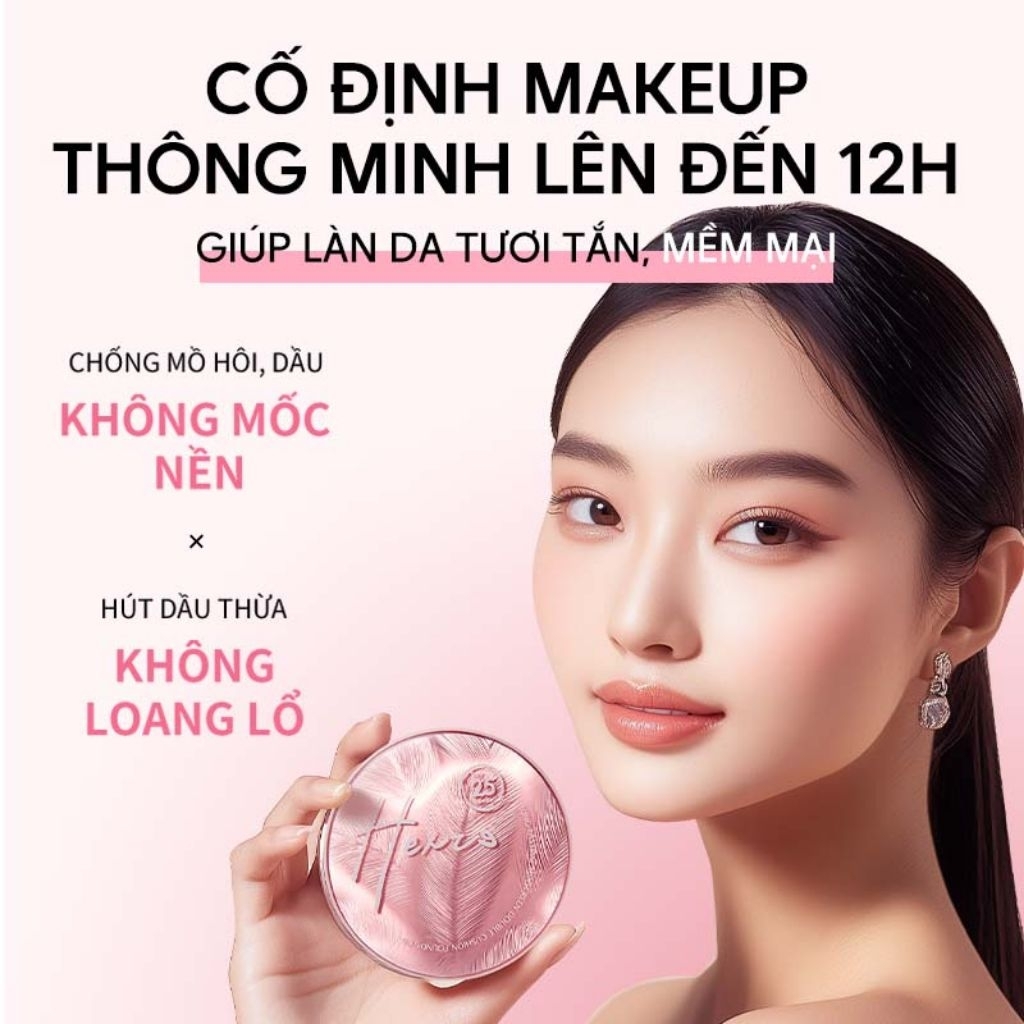 Phấn nước kèm phấn phủ Hexze 2 trong 1(Cushion 13g + Phấn phủ 6.5g)