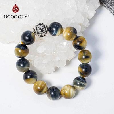 Vòng tay đá Thạch anh mắt hổ tự nhiên phối charm - Mẫu VC0828 - Ngọc Quý
