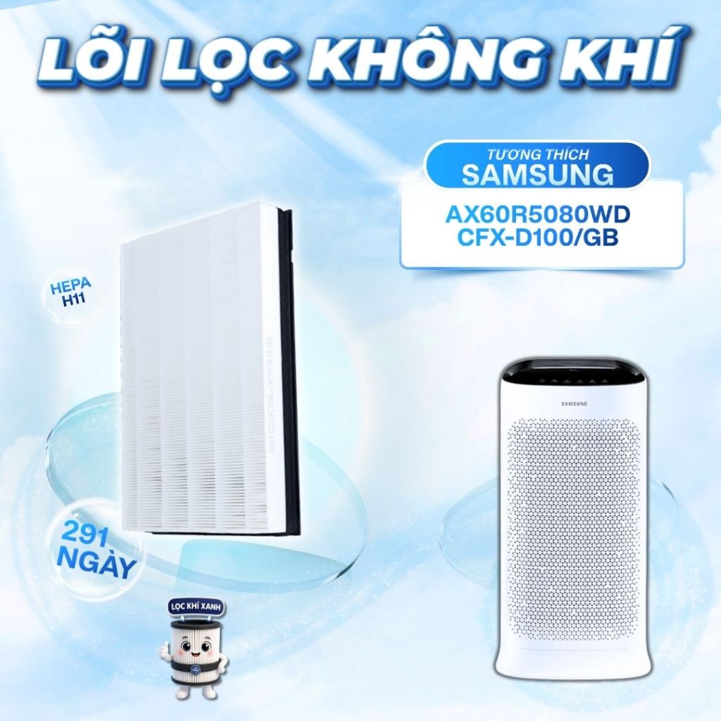 Bộ lọc LocKhiXanh® tương thích cho Màng lọc không khí Samsung AX60R5080WD,CFX-D100GB