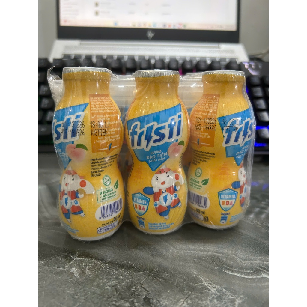 [Vị Đào] Sữa chua uống Fristi Thùng 48 hộp x 80ml