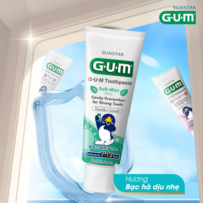 Kem đánh răng GUM cho trẻ từ 7 -12 tuổi hương bạc hà