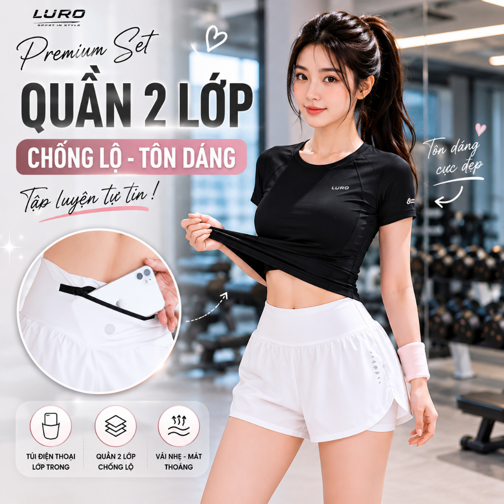 S39 — Bộ đồ tập nữ áo phối lưới