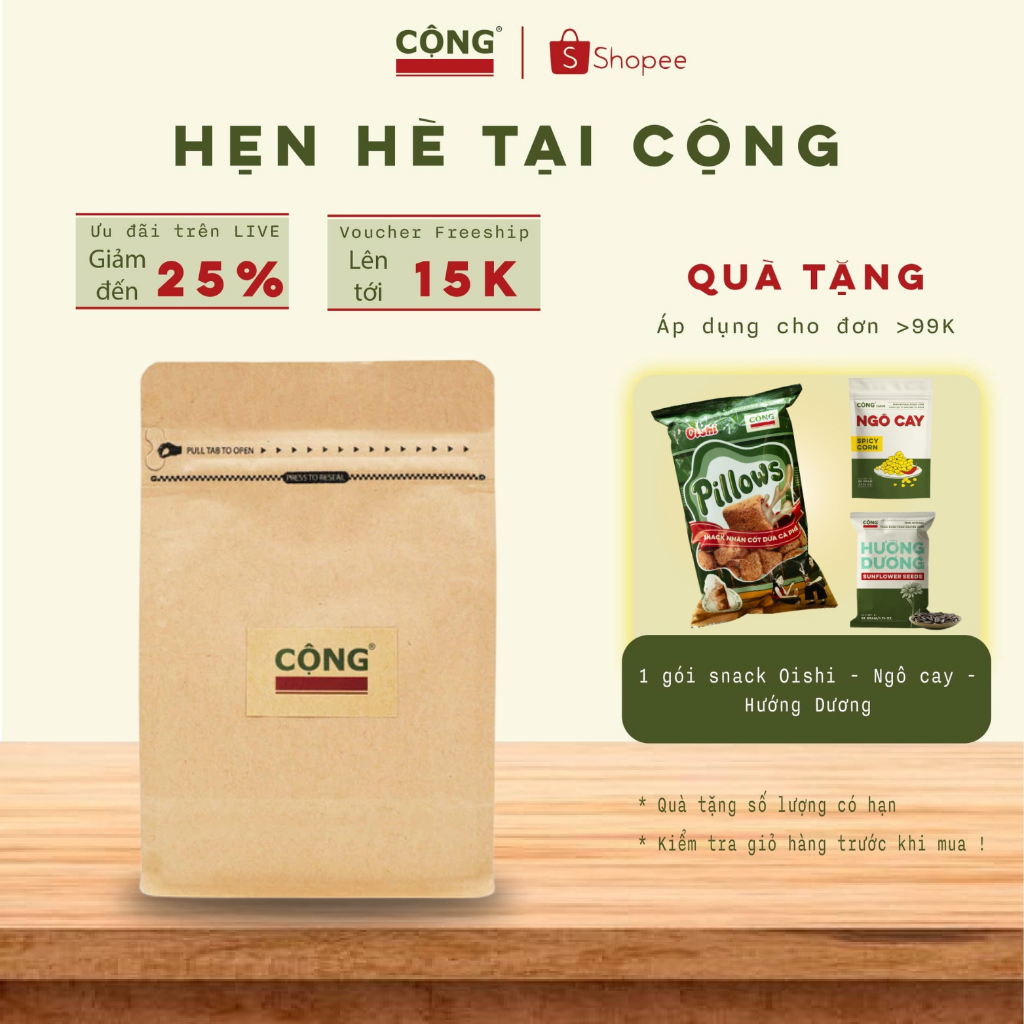 Cà phê bột 250gr pha phin 100% Robusta Cộng Cà Phê