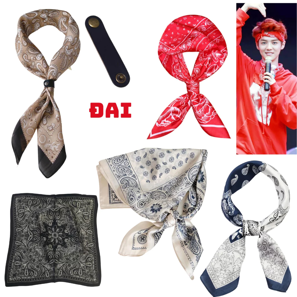 [Peinn] Khăn Bandana Nam Nữ Unisex 70x70cm - Khăn anh trai say hi