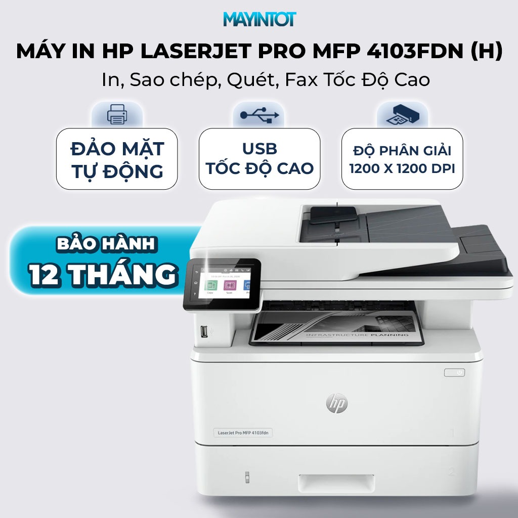 Máy In Hp Laserjet Pro MFP 4103FDN (H) In, Sao chép, Quét, Fax Tốc Độ Cao - Máy In Tốt