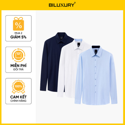 [NEW COLLECTION 2026] Áo Sơ Mi Nam Dài Tay 1SMDB002 Biluxury Form Slimfit Tôn Dáng Chống Nước Chống Dầu Chống Bám Bẩn