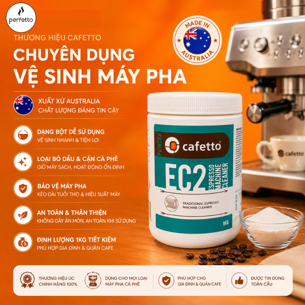 Bột vệ sinh máy pha cà phê Cafetto EC2 (1.1kg)