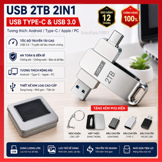 USB 2TB 3 trong 1 OTG flashdrive USB Type c U Drive Pendrive Ổ đĩa bút tốc độ cao cho điện thoại / PC
