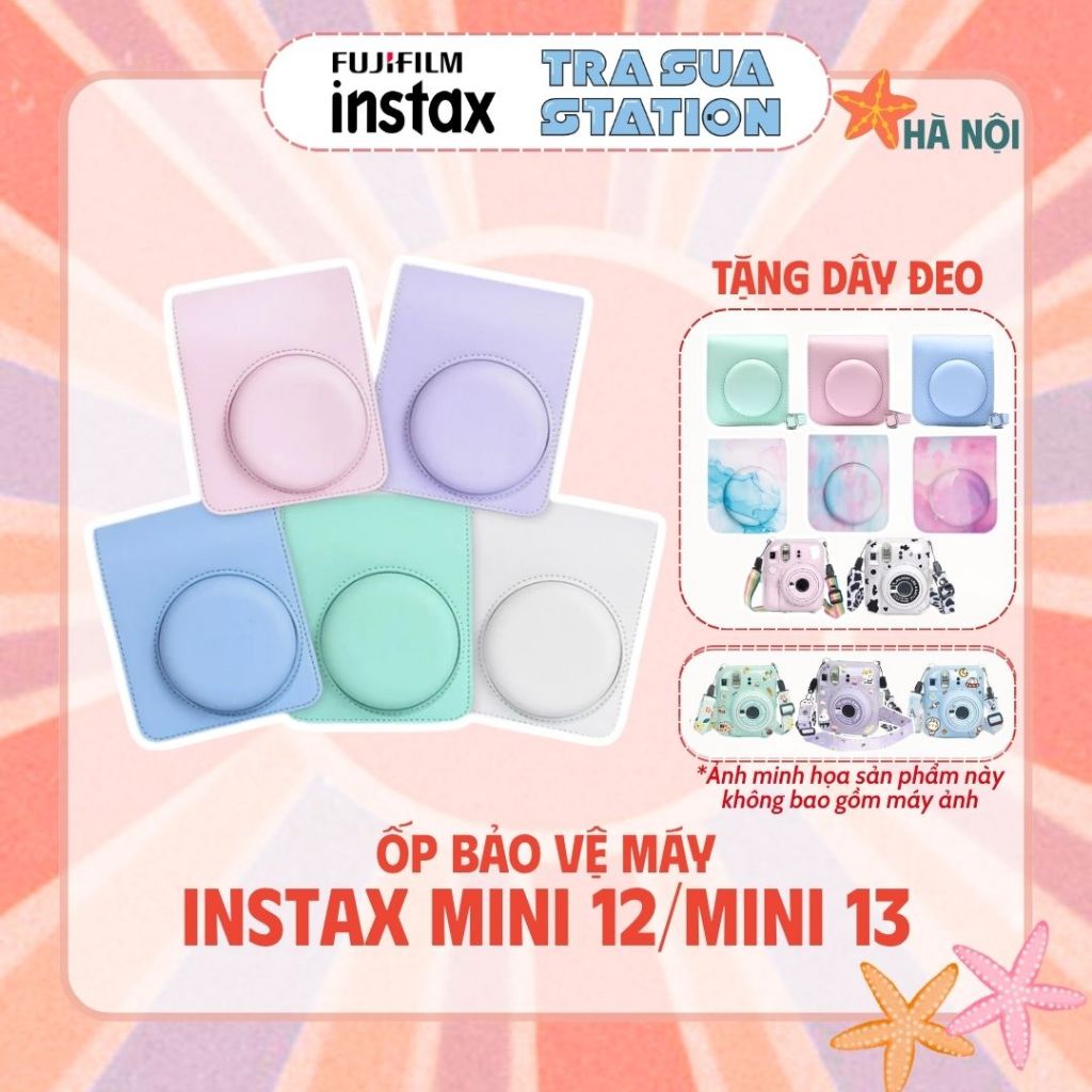 Case instax mini 13/ Mini 12 Ốp bảo vệ máy chụp ảnh instax Mini 12/ Mini 13 - Tặng kèm dây đeo