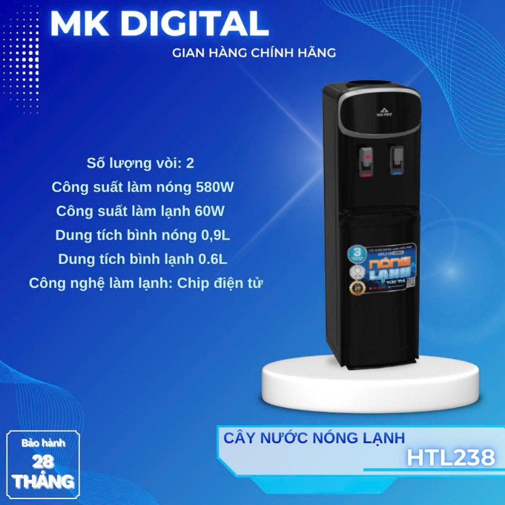 Cây nước nóng lạnh úp bình Hòa Phát HTL238 - BH 28 tháng