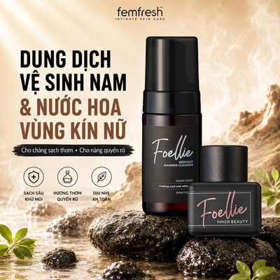 Dung Dịch Vệ Sinh Nam Foellie 100ml và Nước Hoa Vùng Kín Foellie