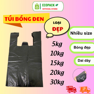[1KG] - Túi Bóng Đen 2 Quai Đựng Rác, Túi Đóng Hàng, Cuộn Màng Đen Đủ Kích Thước - Túi Xinh Giá Đẹp - ECOPACK