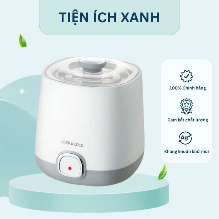 [EJY110SLV] Máy làm sữa chua LocknLock tự động ủ lên men tại nhà nhanh chóng, dung tích 1L
