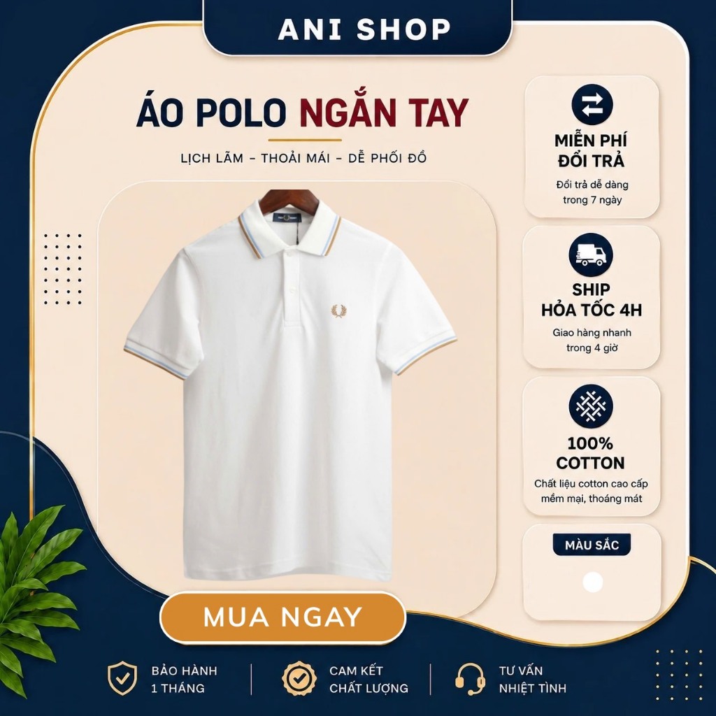 Áo Polo Fred Perry Hàng Chính Hãng - Áo Thun Có Cổ Nam Cao Cấp | Anishop
