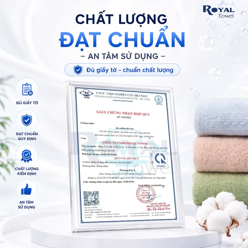 Khăn Tắm Royal Towel 50x100cm Hoặc 60x120cm Sợi Cotton Mềm Mịn, Thấm Hút Tốt, Không Xổ Lông, Không Phai Màu | BigBuy360 - bigbuy360.vn