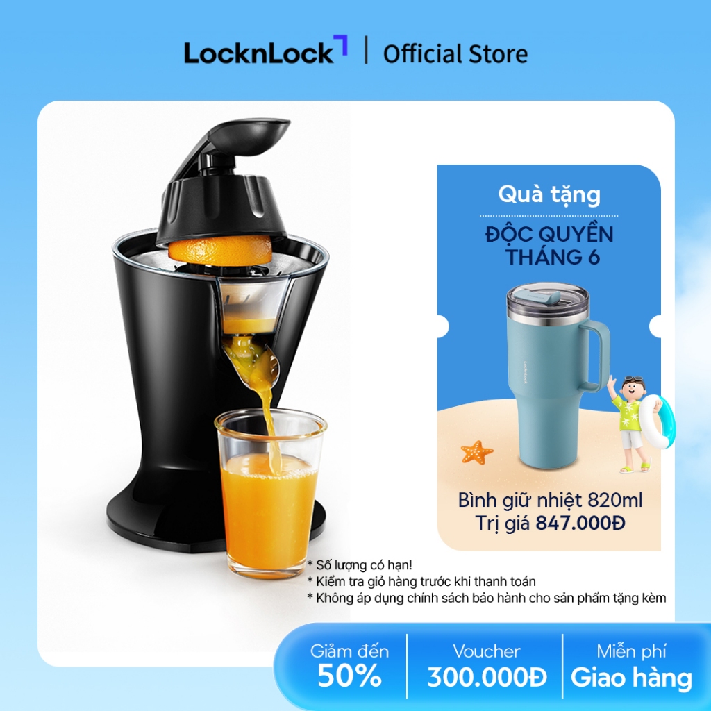 Máy vắt cam Lock&Lock Handle Citrus Juicer - Màu đen - EJJ256BLK