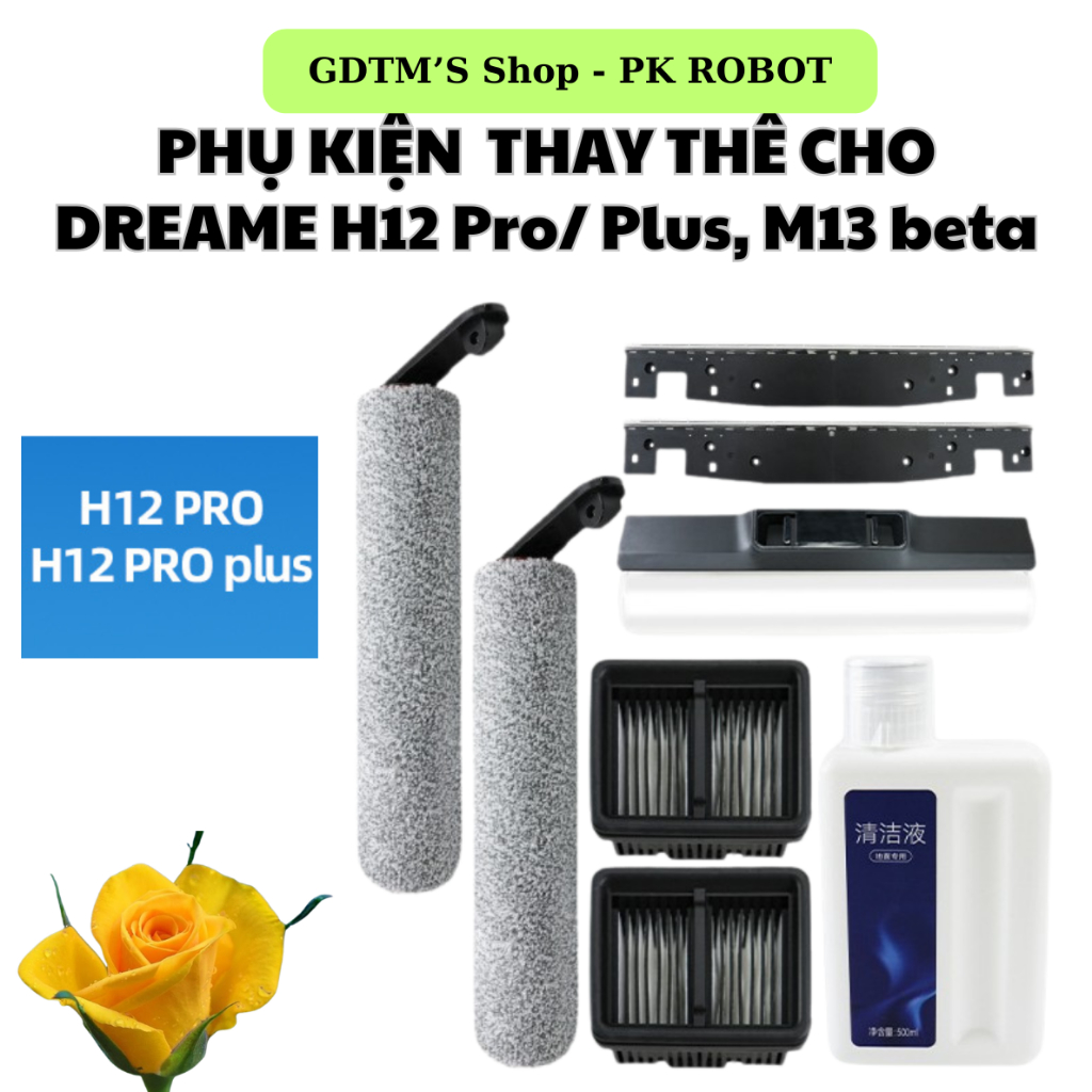 Phụ kiện thay thế cho máy hút bụi cầm tay H12 Pro, H12 Pro plus, M13 Beta: Con lăn, Lọc bụi