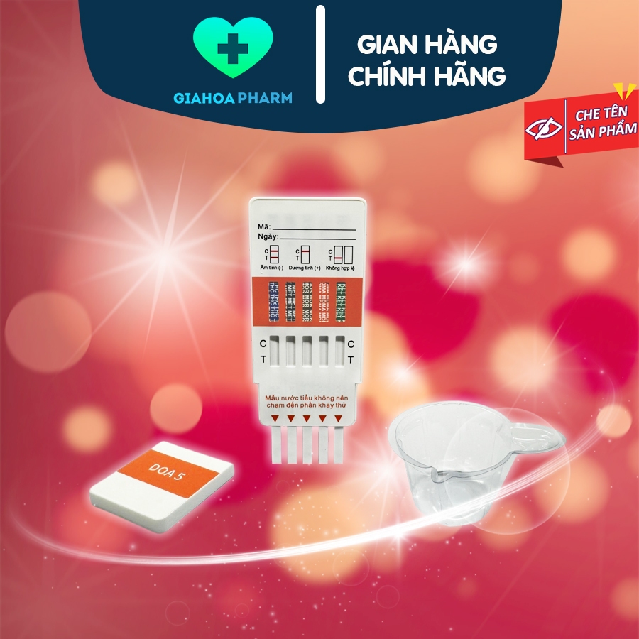 Que thử ma túy 5 chân DFU Easy test DOA 5-1 thử qua nước tiểu tại nhà phát hiện mt đá, cần sa, lắc, 